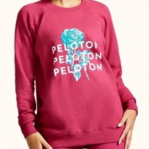 Peloton NWT Rose Logo Print Crewneck Sweatshirt Pink Women’s Size L - £29.87 GBP