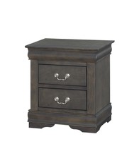 Dark Grey Nightstand w/ 2 Drawers - £155.72 GBP