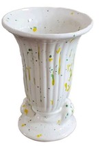 Vintage Off White Haeger Pottery Vase Dove Love Birds Fluted MCM Speckled 1975 - £22.11 GBP