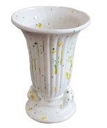 Vintage Off White Haeger Pottery Vase Dove Love Birds Fluted MCM Speckle... - $28.06