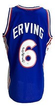 Julius Dr. J Erving Firmado 76ers Azul M&amp;N Dura Clásicos Swingman Camiseta PSA - £388.88 GBP