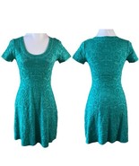 M Missoni Teal Green Knit Scoop Neck Skater Dress EU 42 / US M Above Kne... - $69.99