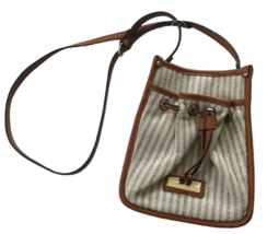 Simply Noelle Crossbody Shoulder Bag Purse Whiskey Blue Stripes Faux Leather NEW - £18.53 GBP