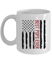 Best Pops Ever Coffee Mug Vintage American Flag Tea Cup Christmas Gift For Dad - £13.49 GBP+