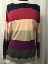 Caslon Women&#39;s Sweater Multicolor Striped Long Sleeved Wool Blend Size X... - $23.76