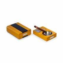 Bey-Berk Cigar Ashtray/Cutter Yellow &amp; Carbon Fiber Color - £82.91 GBP