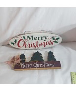 Merry Christmas Wooden signs lot of 2 - £9.12 GBP