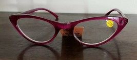 CHEETAH EYEWEAR ~ +2.75 ~ Reading Glasses ~ Cat Eye Shape ~ Purple Acrylic Frame - £12.01 GBP