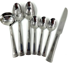 Reed &amp; Barton HOLBROOK Stainless Hostess Set Plus Extra Glossy Banded Ex... - £47.47 GBP