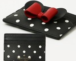 Kate Spade Disney Minnie Mouse Cardholder Black Wallet Red Bow K4761 NWT... - $34.64