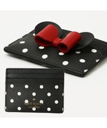 Kate Spade Disney Minnie Mouse Cardholder Black Wallet Red Bow K4761 NWT... - £27.24 GBP