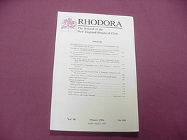 Rhodera Journal of the New England Botanical Club 1996 - £11.98 GBP