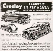 1949 Crosley Station Wagon DeLuxe Sedan Advertisement Vintage Automobili... - $19.99