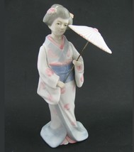 Vintage KPM Japanese Geisha Girl with Umbrella Parasol Porcelain Figurine Woman - £31.34 GBP