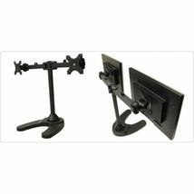Desktop Computer Monitor Riser Desk Mount Dual Stand Adjustable Arm Home Office - £36.50 GBP