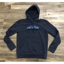 Patagonia Mens Medium Regular Fit Blue Buffalo Graphic Hoodie Sweatshirt - $23.03