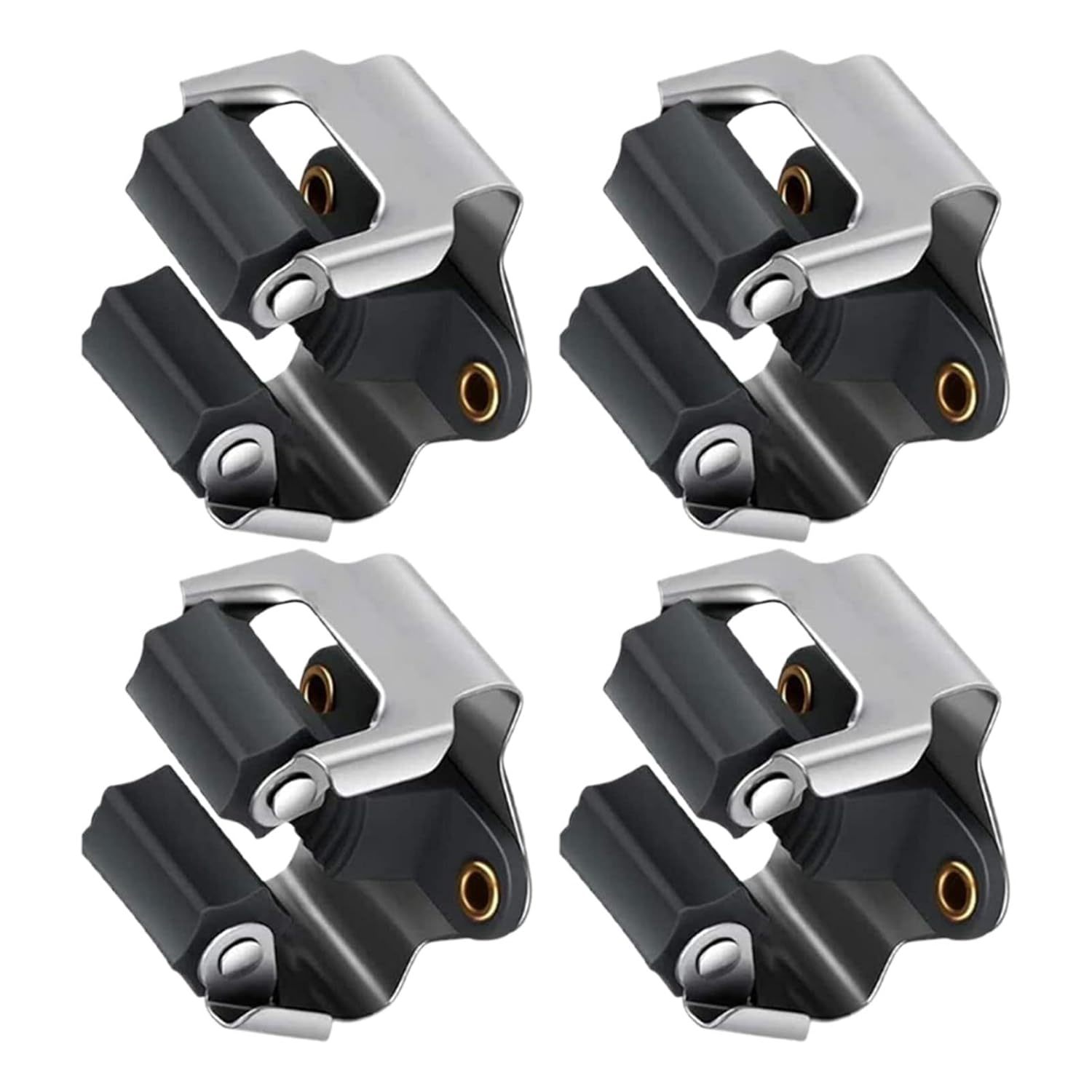 4 Pcs Mop Broom Holders Wall Mounted Broom Organizers With Eight Screws Anti-Sli
