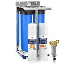2-Stage 20&quot; Whole House Big Housings Blue Color Filtration System By Aqu... - £254.97 GBP