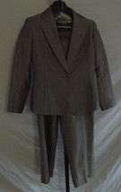 Lafayette New York 148 Brown Mohair Silk Rayon Jacket &amp; Pant Suit Size 6P 8P - £53.94 GBP