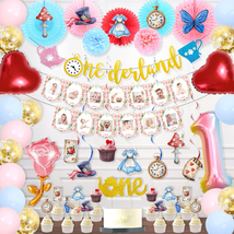 Alice in Wonderland Birthday Party Decorations, Fiesec Alice in Onederland 1St B - £28.92 GBP