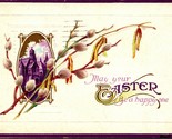 May Your Easter Be A Happy One Art Deco Flowers DB Postcard E3 - $3.91