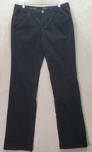 LOFT Pants Women&#39;s Size 10 Black Corduroy Cotton Flat Front Modern Straight Leg - £15.93 GBP