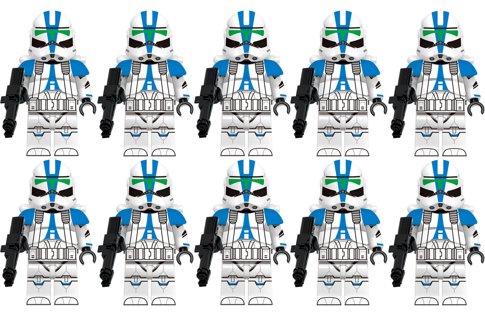 Star Wars 501st Empire Legion jet Troopers 10 Custom Minifigures Lot