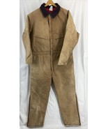 Vintage Insulated Brown Canvas XL Regular Coveralls Corduroy Collar Side... - $1,175.49 MXN