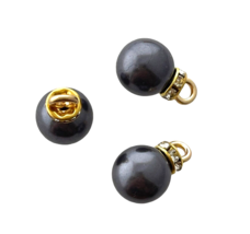 10 Charms Pendants Gold Slate Black Pearl Crystal Rondelle Bead Drops 15... - $3.99