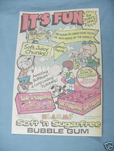 1978 Blammo Soft &#39;n SugarFree Bubble Gum Ad - £6.37 GBP
