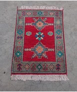 Traditional Afghan Kazak 2x3 Red and Gray Small Rug - $172.00