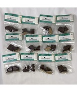 NOS Darice Lot of 12 Vintage Doll Brown Shoe Collection Button Up High B... - $45.15 CAD
