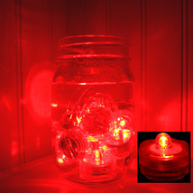(Red) 24 Pcs Led Submersible Battery Tea Lights Wedding CENTERPIECE- Free Us Shp - £28.76 GBP