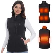 HOTHUGZ Womens Fleece Heated Vest with 12V Battery Pack Lightweight Elec... - $334.28