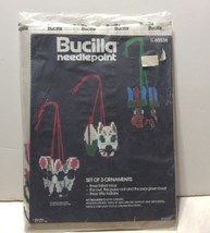 Vtg Bucilla Needlepoint Ornaments 3 Blind Mice Owl Pussycat 3 Little Ind... - $28.04