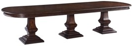 Pastry Table Tuscan Italian Triple Pedestal Walnut Solid Wood Oval Top 130 Long - £4,986.25 GBP