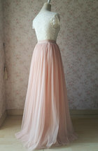 Blush Pink Maxi Tulle Skirt Wedding Bridesmaid Custom Plus Size Tulle Skirt image 6
