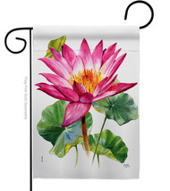 Lotus Garden Flag Floral 13 X18.5 Double-Sided House Banner - £16.05 GBP