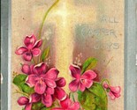 All Easter Joys Cross Flowers Foiled Embossed 1909 DB Postcard E4 - $4.90