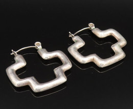 925 Sterling Silver - Vintage Minimalist Open Cross Earrings - EG11853 - £32.02 GBP