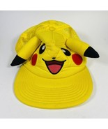2015 Pokémon Pikachu Big Face w/Ears Snapback Hat Adjustable Yellow Mesh... - £11.00 GBP