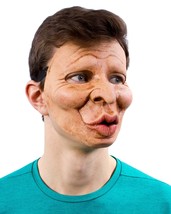 Funny Face Mask Male Female Puckered Lips Weird Expression Halloween Costume N11 - £31.85 GBP