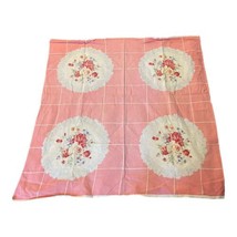 Extra Large Pink Tea Towel Floral Vintage Cottage Granny Core Boho Kitsc... - £22.33 GBP