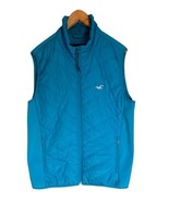 HOLLISTER VEST Men’s Size L Aqua Blue Soft Shell/Quilted Outdoor Hiking ... - $24.07