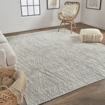 10' X 14' Gray And Blue Abstract Hand Woven Area Rug - $53,724.68 MXN