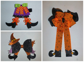 NEW Halloween Witch Girls Hair Bow Clip - £4.73 GBP