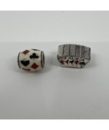 2 Brighton Charms-High Stakes Bead &amp; Bluff Bead Cards Luck Heart Spade D... - $441.00 MXN