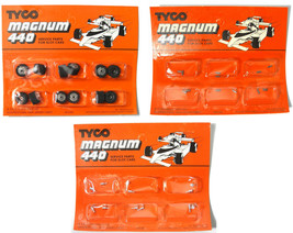 36pc 1982 TYCO 440 Magnm Slot Car Service Part Guide Pin Carbon Brush Tire Wheel - £19.65 GBP