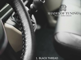  Leather Steering Wheel Cover For Maserati Khamsin Black Seam - £39.95 GBP