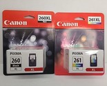 Canon PG-260XL Black Ink &amp; 261XL Color Cartridges  New - $44.54